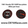 1981 Honda CBR 1100R face plates Miles per Hour