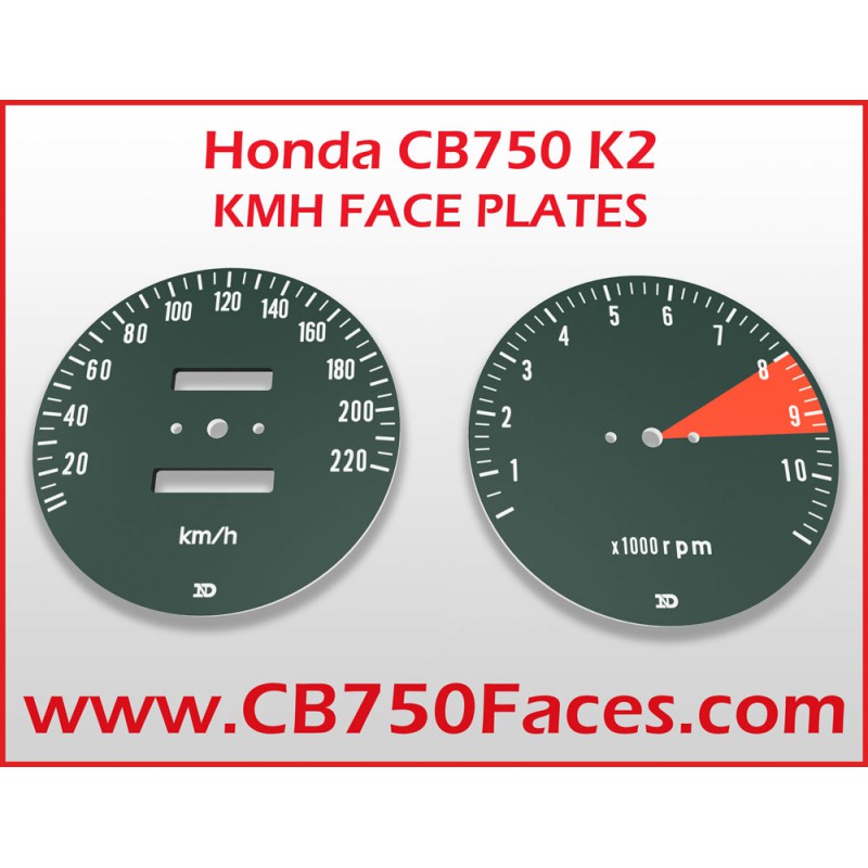 Honda CB750 K2 / K3 face plates miles per hour gauge clock instrument km/h