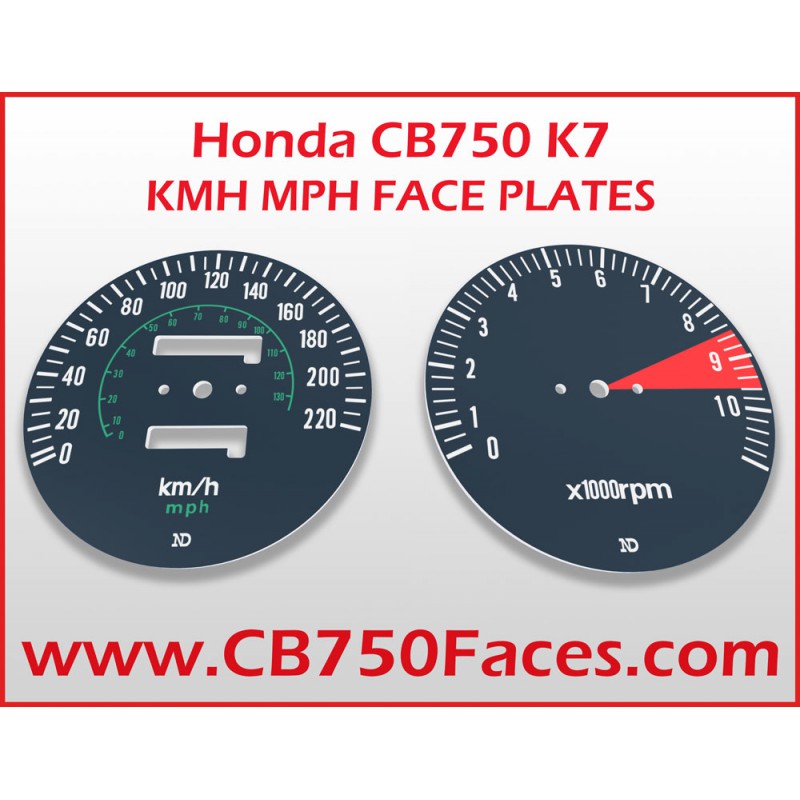 Honda CB750 K7 Tachoscheiben km/h (mit mph)