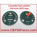 Laverda faceplates for ND gauges KILOMETERS/hour, with Laverda logo. The tacho meter dial in GEN version.