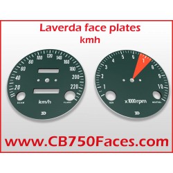 Laverda faceplates for ND gauges KILOMETERS/hour. These dials does not have the Laverda logo