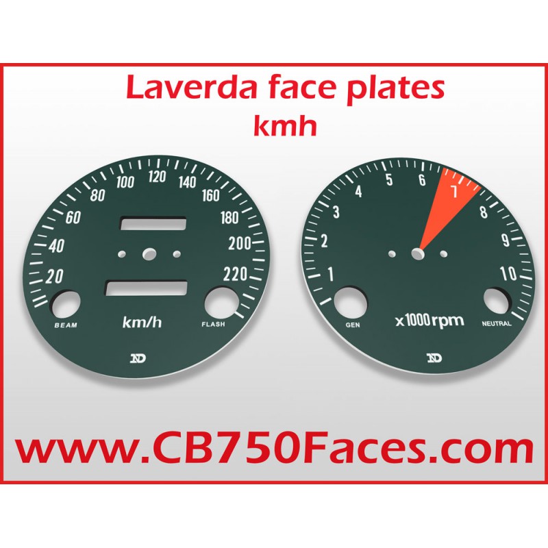 Laverda faceplates for ND gauges KILOMETERS/hour. These dials does not have the Laverda logo