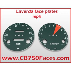Laverda faceplates for ND gauges MILES/hour, without Laverda logo. Perfect reproduction dials.
