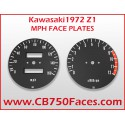 Excellent reproduction 1972 Kawasaki Z1 faceplates MILES/hour. Perfect reproduction dials.
