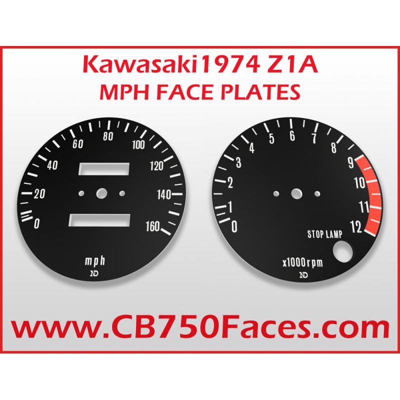 1974 Kawasaki Z1A face plates mph