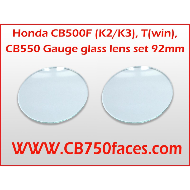 Honda CB500F (K2/K3), T(win), CB550 Gauge glass lens set 92 mm (2 pcs)