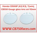 Honda CB500F (K2/K3), T(win), CB550 Gauge glass lens set 92 mm (2 pcs)