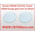 Honda CB500F (K2/K3), T(win), CB550 Gauge glass lens set 92 mm (2 pcs)