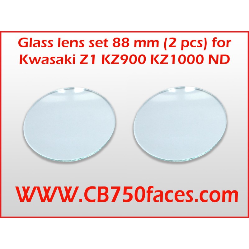 Glass lens set 88 mm (2 pcs) for Kawasaki Z1 KZ900 KZ1000 ND gauges
