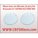 Glas lens set 88 mm (2 stk) voor Kawasaki Z1 KZ900 KZ1000 ND tellers