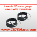 Laverda ND set of TWO metal gauge covers with crimp rings