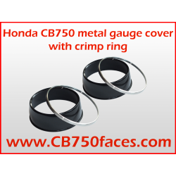 Honda CB750 set of TWO metal gauge covers with crimp rings
