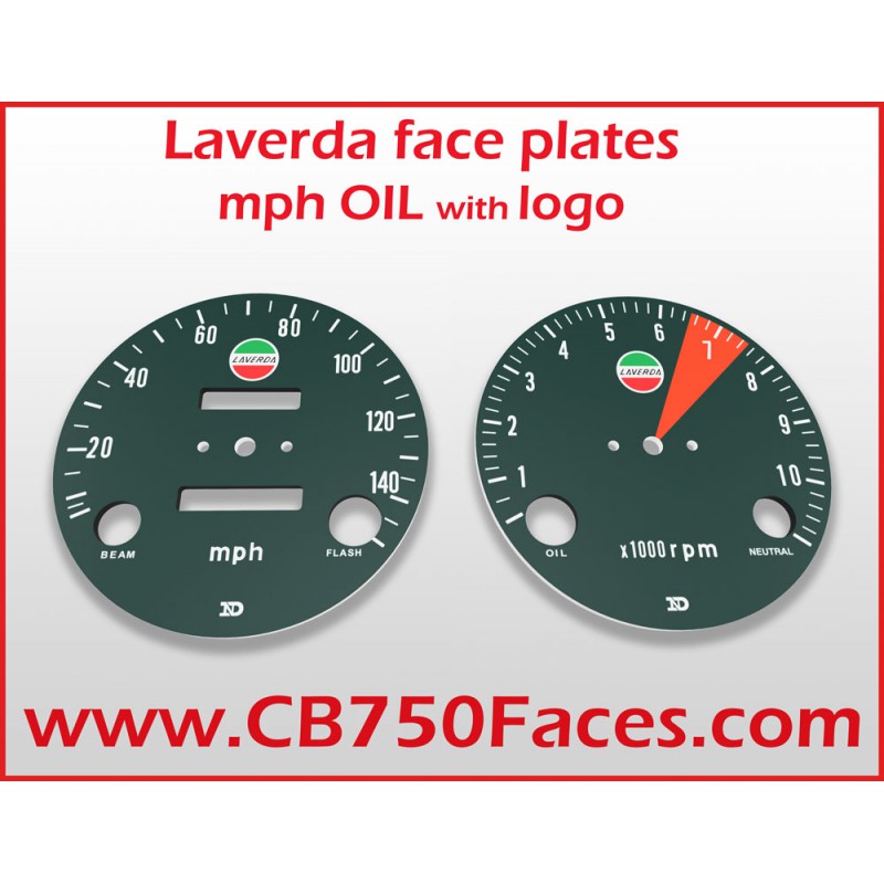 copy of Laverda SF face plates mph, with logo, OIL tacho