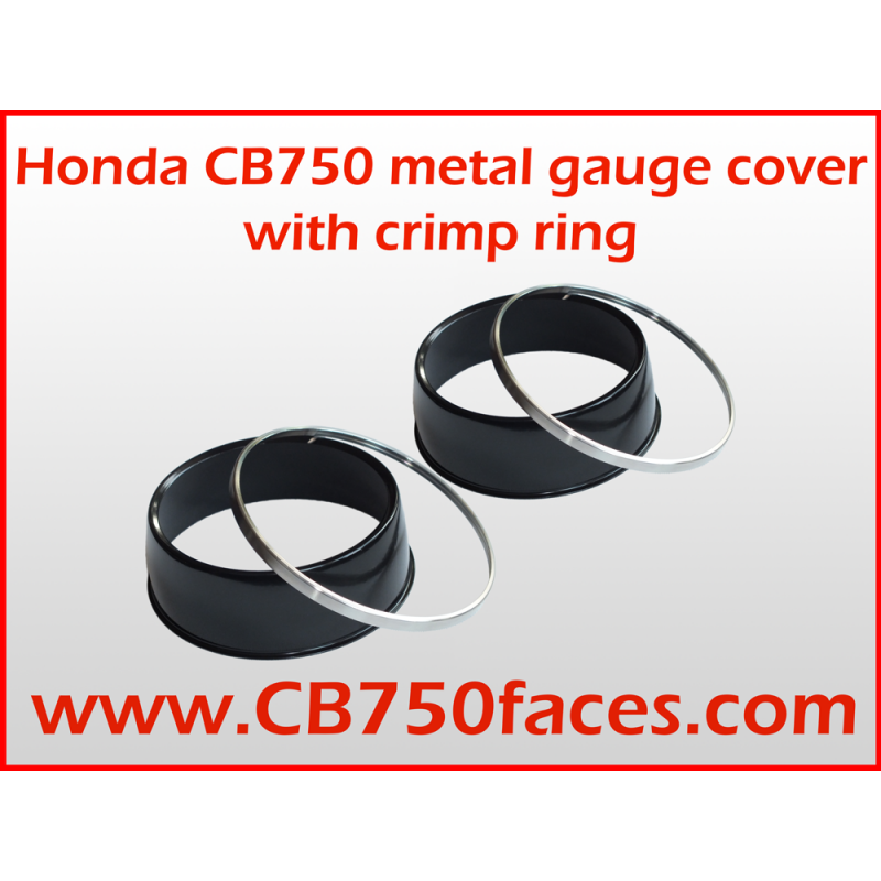 Honda CB550 set of TWO metal gauge covers with crimp rings