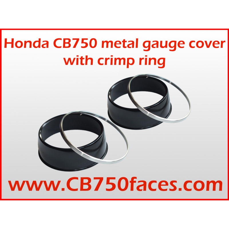 Honda CB550 set of TWO ND metal gauge covers with crimp rings