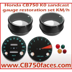 Honda CB750 K0 gauge restoration set KILOMETERS (tacho and speedo)