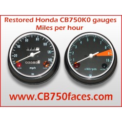 Restored set Honda CB750 K0 gauges mph speedo and tacho