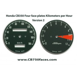 Honda CB350 Four face plates set km/h speedo meter tacho meter gauge clock instrument