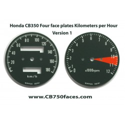 Honda CB350 Four face plates set km/h speedo meter tacho meter gauge clock instrument