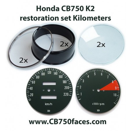 Honda CB750 K2/K3 gauge restoration set tacho and speedo gauge clock instrument