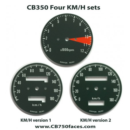 Honda CB350 Four face plates set km/h speedo meter tacho meter gauge clock instrument