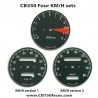 Honda CB350 Four face plates set km/h speedo meter tacho meter gauge clock instrument