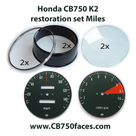 Honda CB750 K2/K3 gauge restoration set tacho and speedo gauge clock instrument