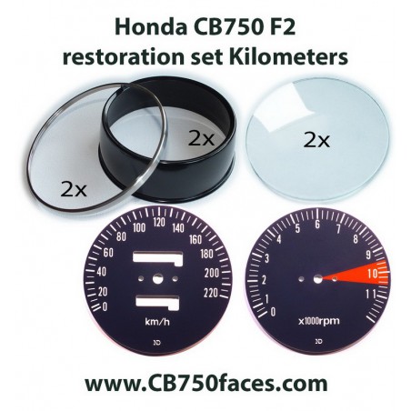 Honda CB750 F2 - F3 gauge restoration set KILOMETERS per hour