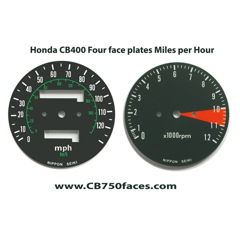 Honda CB400 Four face plates set mph gauge clock speedo meter tacho meter