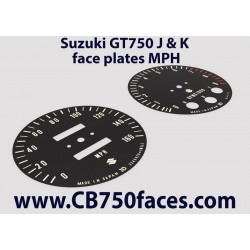 Suzuki GT750 J & K face plates mph