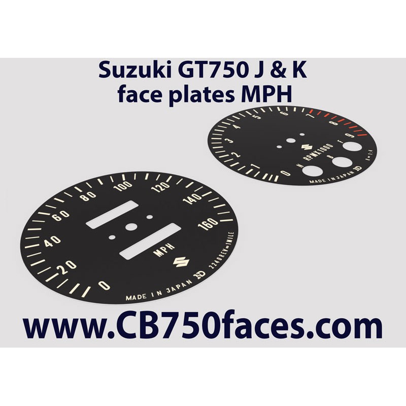 GT750 J & K face plates miles per hour gauge clock instrument