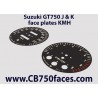 Suzuki GT750 J & K face plates mph