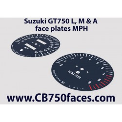 Suzuki GT750 J & K face plates mph