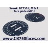 Suzuki GT750 J & K face plates mph