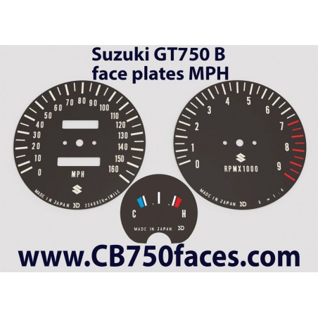 Suzuki GT750 J & K face plates mph