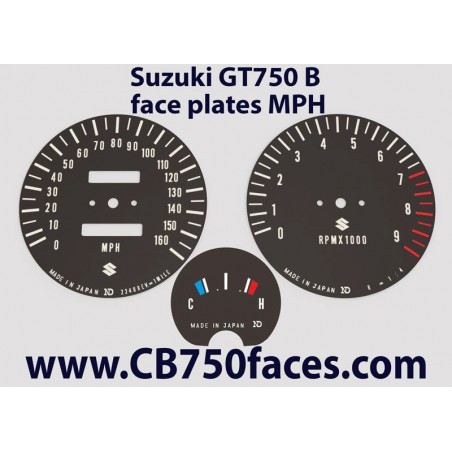 Suzuki GT750 J & K Tachoscheiben mph