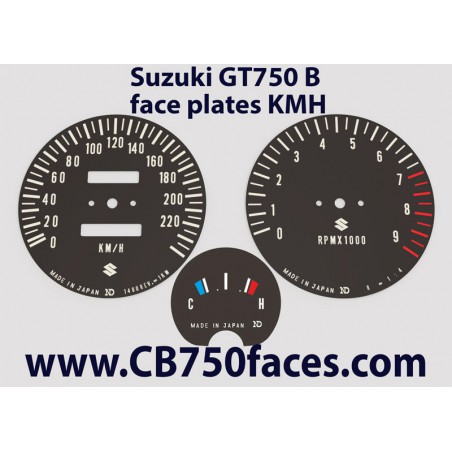 Suzuki GT750 J & K face plates kmh