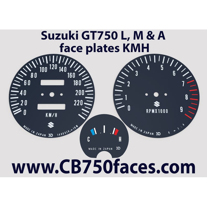 Suzuki GT750 J & K face plates kmh