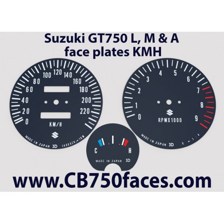 Suzuki GT750 J & K face plates kmh