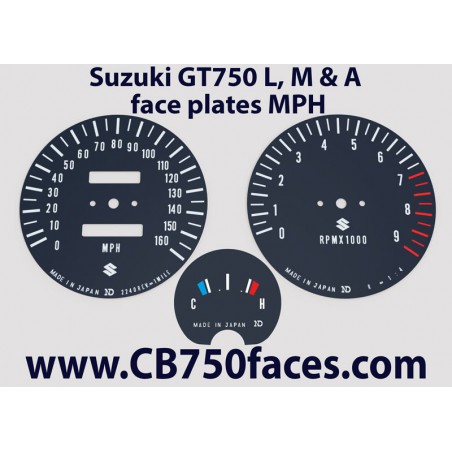 Suzuki GT750 L, M & A tellerplaten mph